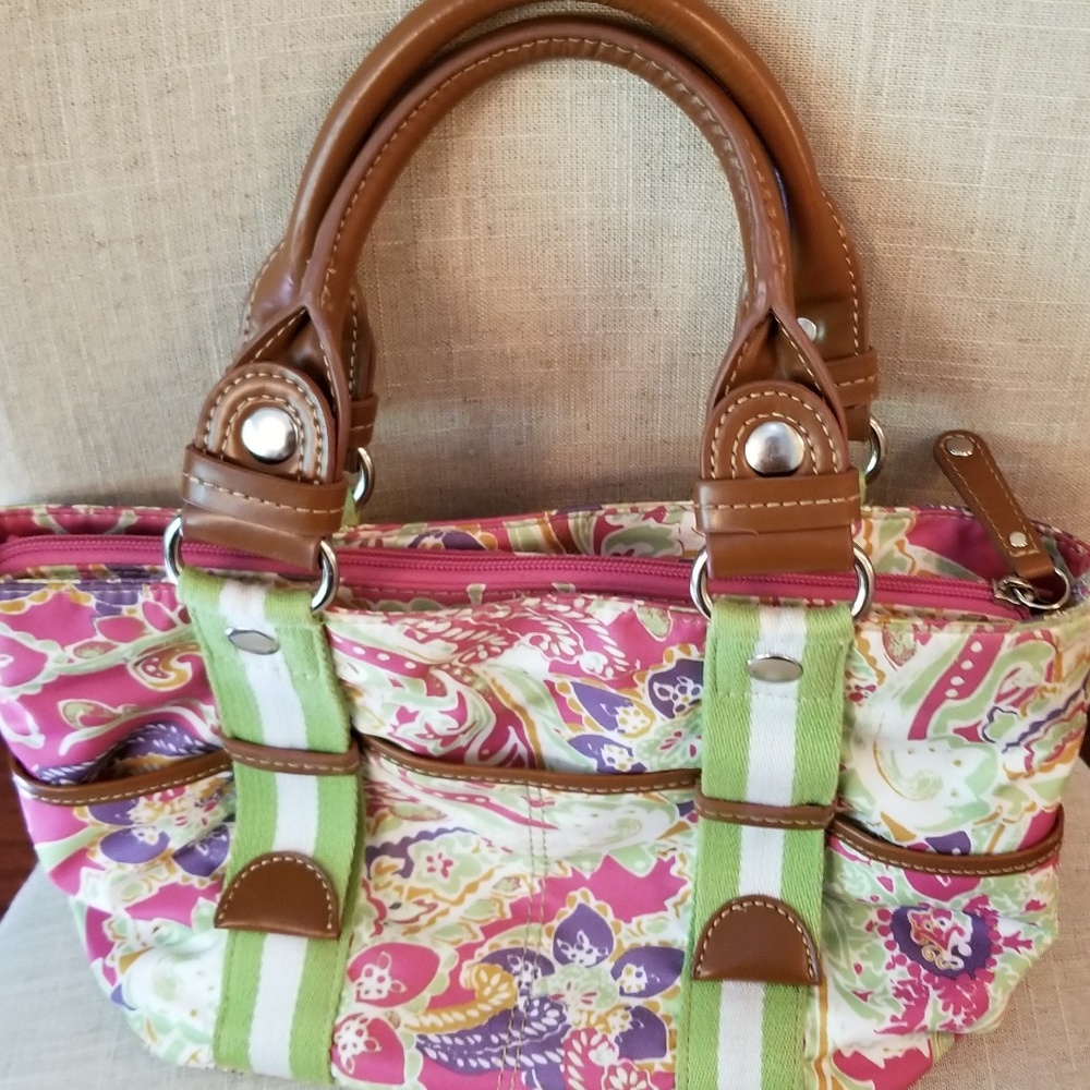 Purse with leather strap